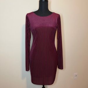 FOREVER 21: Burgundy Stripped Velvet Mini Dress